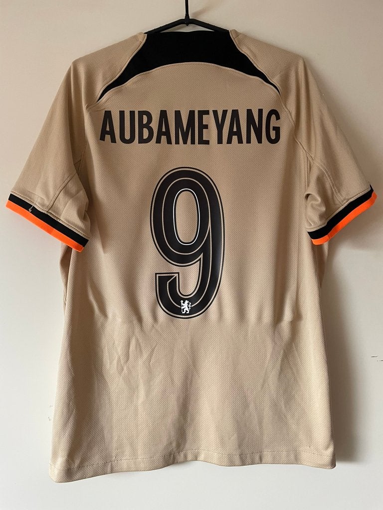 Aubameyang #9 Chelsea Nike Voetbalshirt Maat M 22/23 Third, Kleding | Heren, Maat 48/50 (M), Beige, Nike, Ophalen of Verzenden