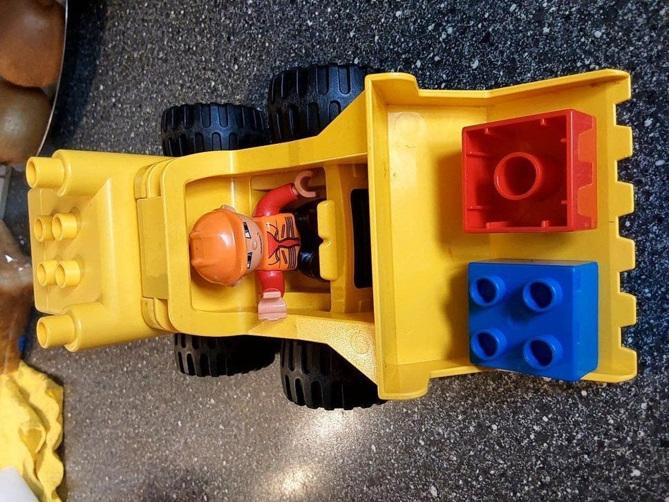 Lego Duplo Graafmachine en Vrachtwagen 🦋, Inclusief minifiguren, Gebruikt, Ophalen of Verzenden, Duplo