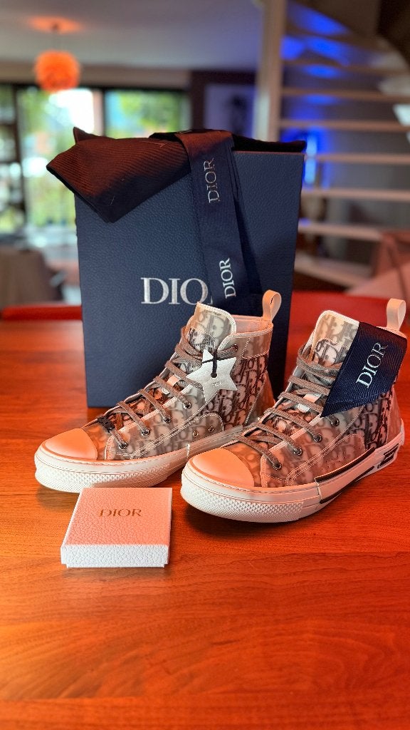 Dior B23 HT Oblique Transparency White/Black + Lace Charm, Kleding | Heren, Schoenen, Christian Dior, Verzenden, Wit, Sneakers of Gympen