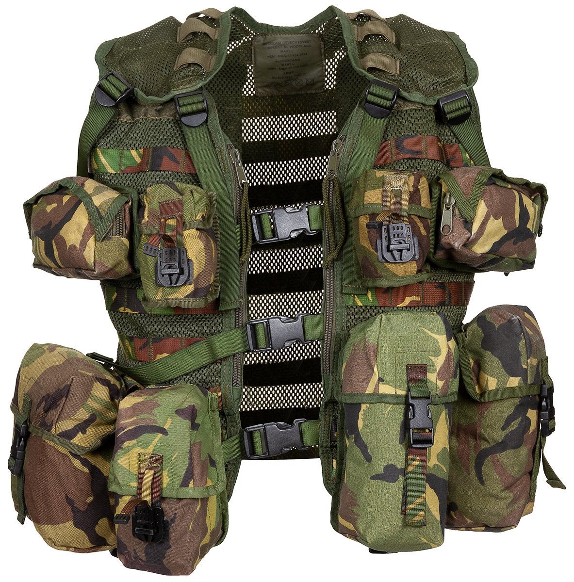 Gevechtsvest van stevig netmateriaal NSN 8465-17-114-3434, Ophalen, Landmacht, Nederland