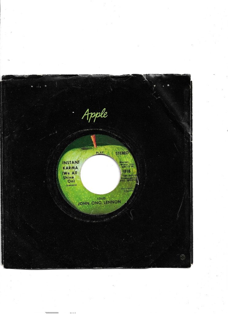 Single John Ono Lennon - Instant Karma, Ophalen of Verzenden, Gebruikt, 7 inch, Pop