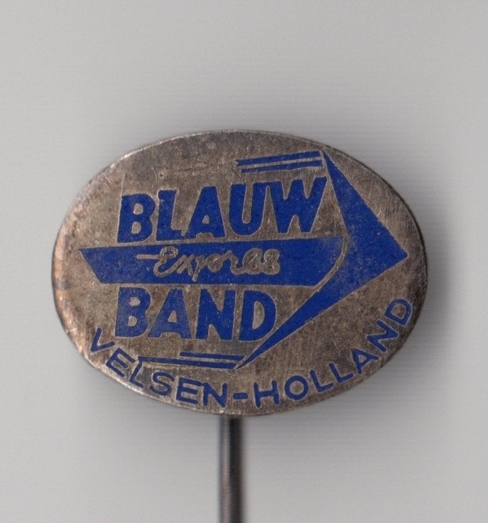 Velsen emaille Blauw Band Expres speldje, Gebruikt, Niet vindbaar, Niet vindbaar, Speldje of Pin