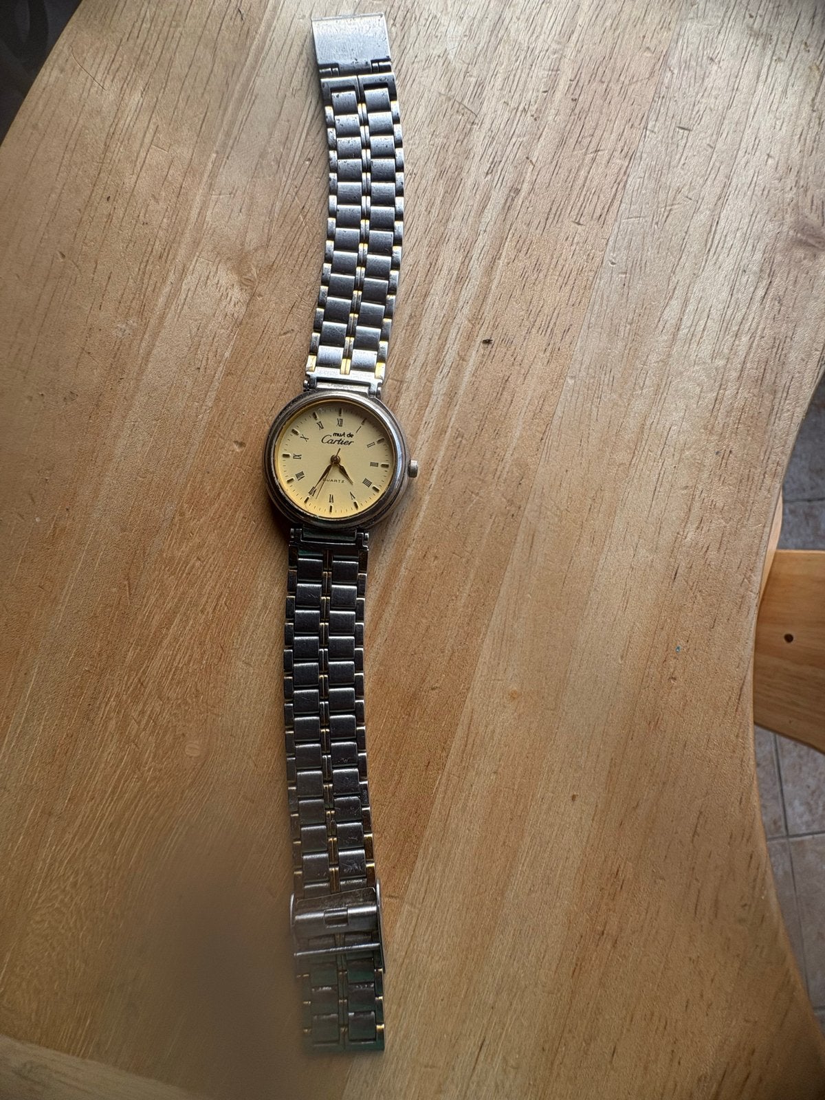 Must de Cartier QUARTZ Polshorloge, Overige merken, Staal, Gebruikt, Polshorloge