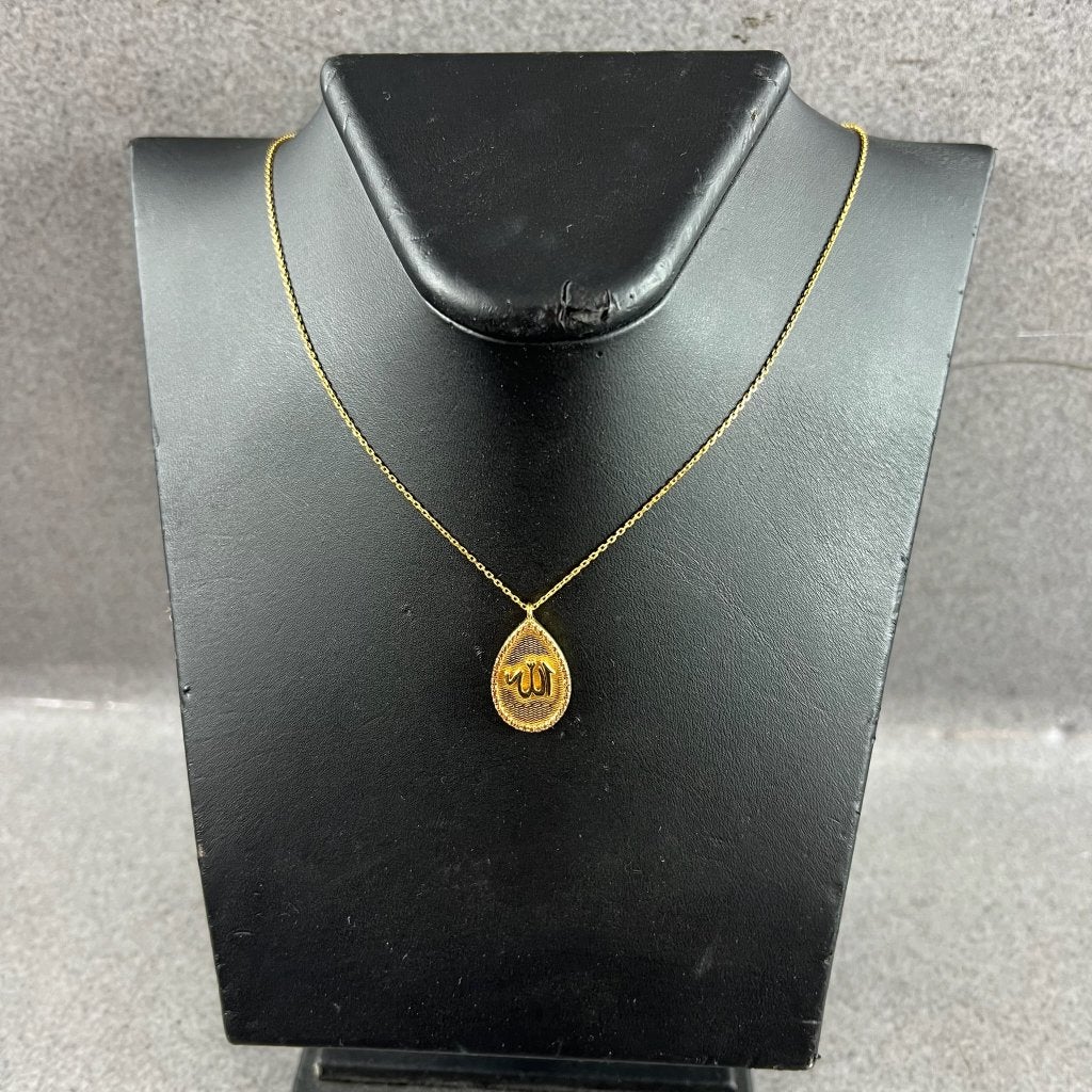 Gouden Ketting | 21k |4,56g |hanger ohm teken|45,5cm| 418028, Ophalen of Verzenden, Goud, Goud, Met hanger