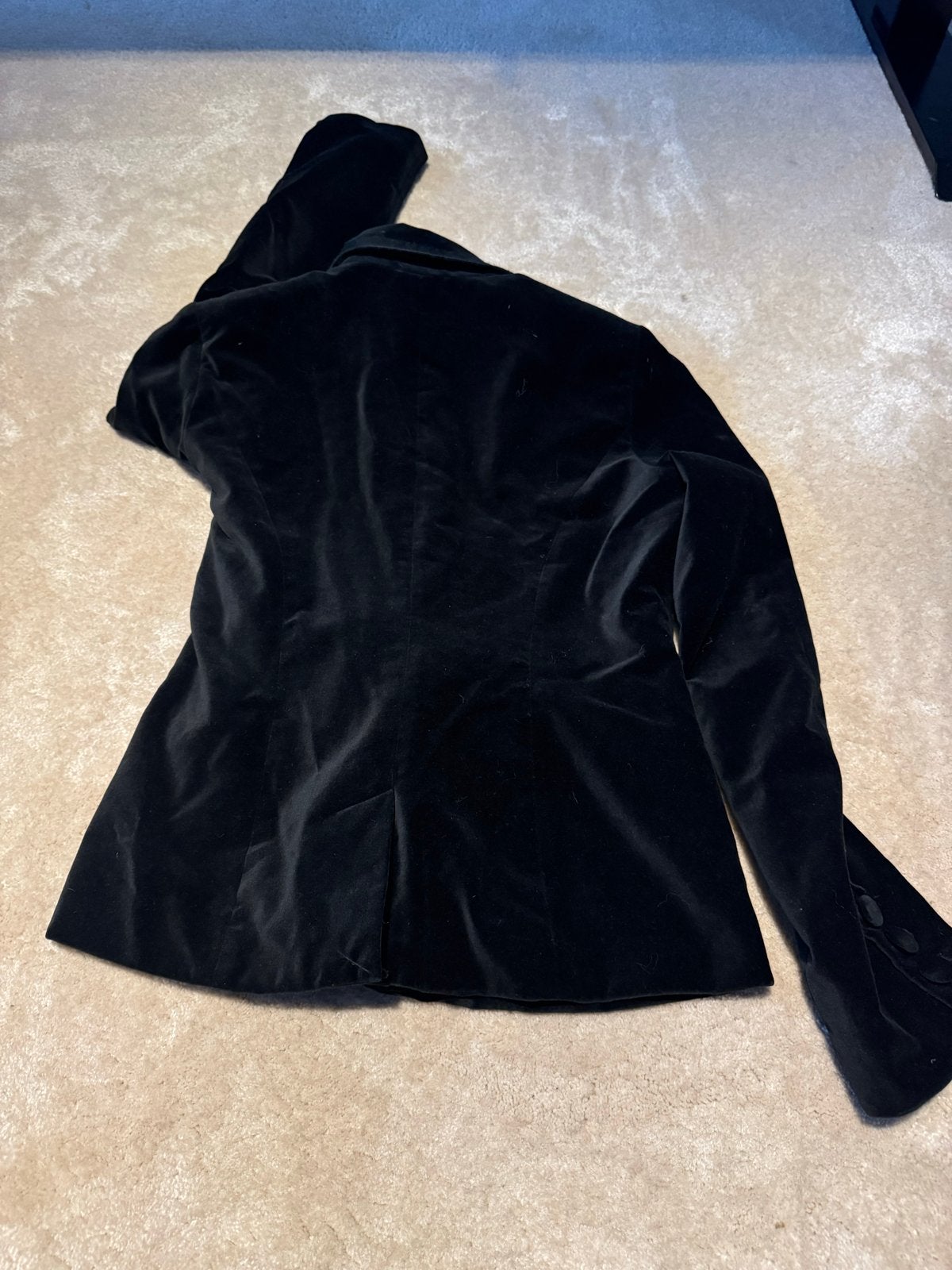 Bijenkorf Zwart Fluweel Blazer, Ophalen of Verzenden, Zo goed als nieuw, Zwart, Jasje