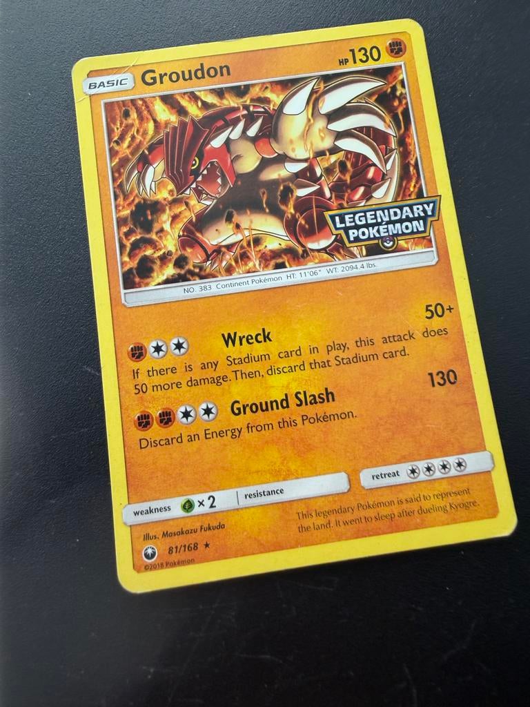Pokémon Kaart: Groudon (81/168) -, Ophalen of Verzenden, Gebruikt, Losse kaart