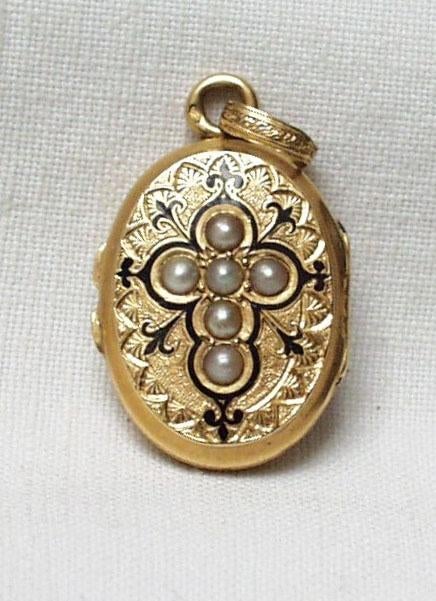Locker fotohouder goud antiek juweel., Ophalen of Verzenden, Goud, Hanger