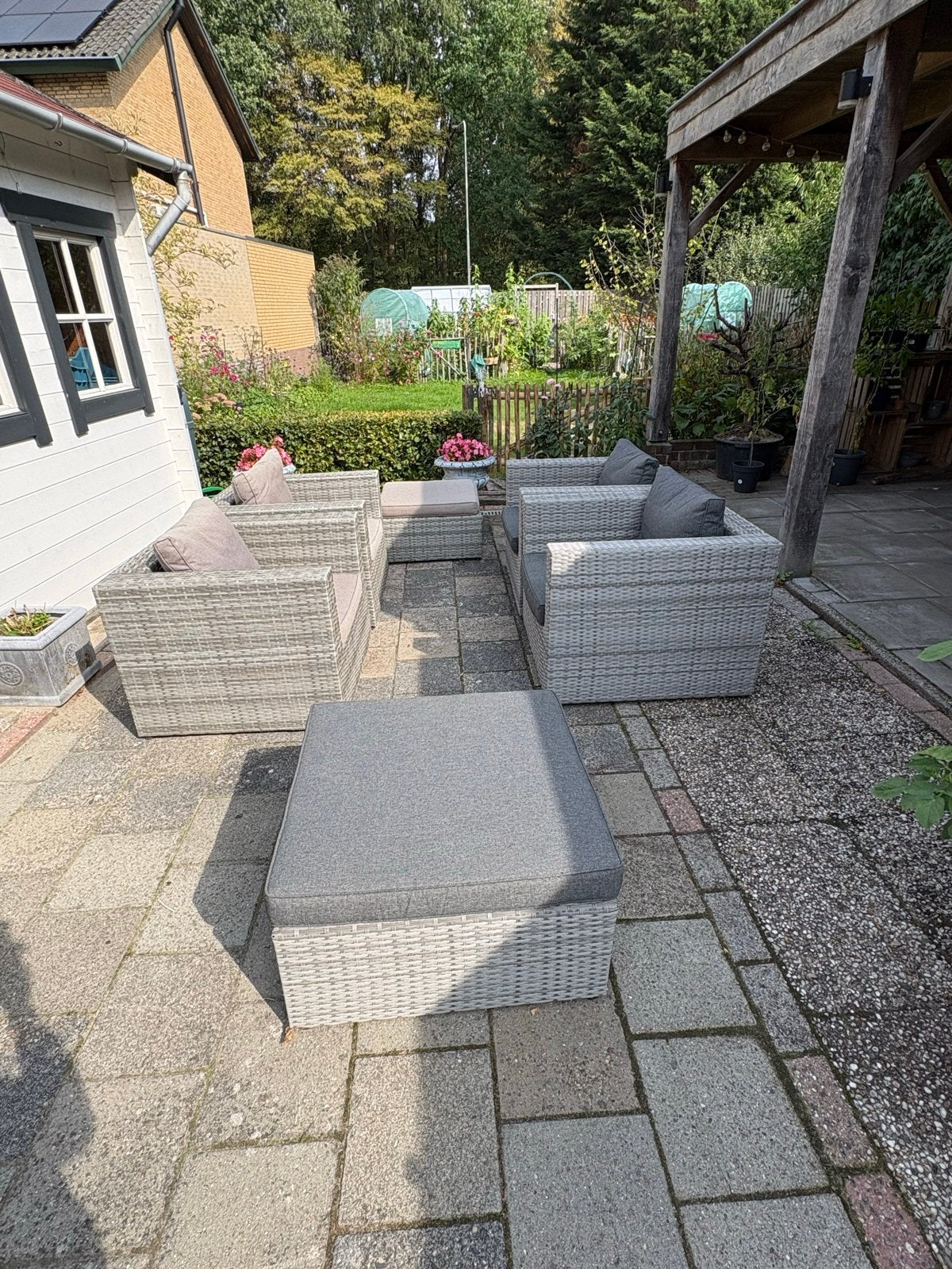 lounge stoelen met hockers - Bois le Duc, Ophalen, 4 zitplaatsen, Gebruikt, Loungeset