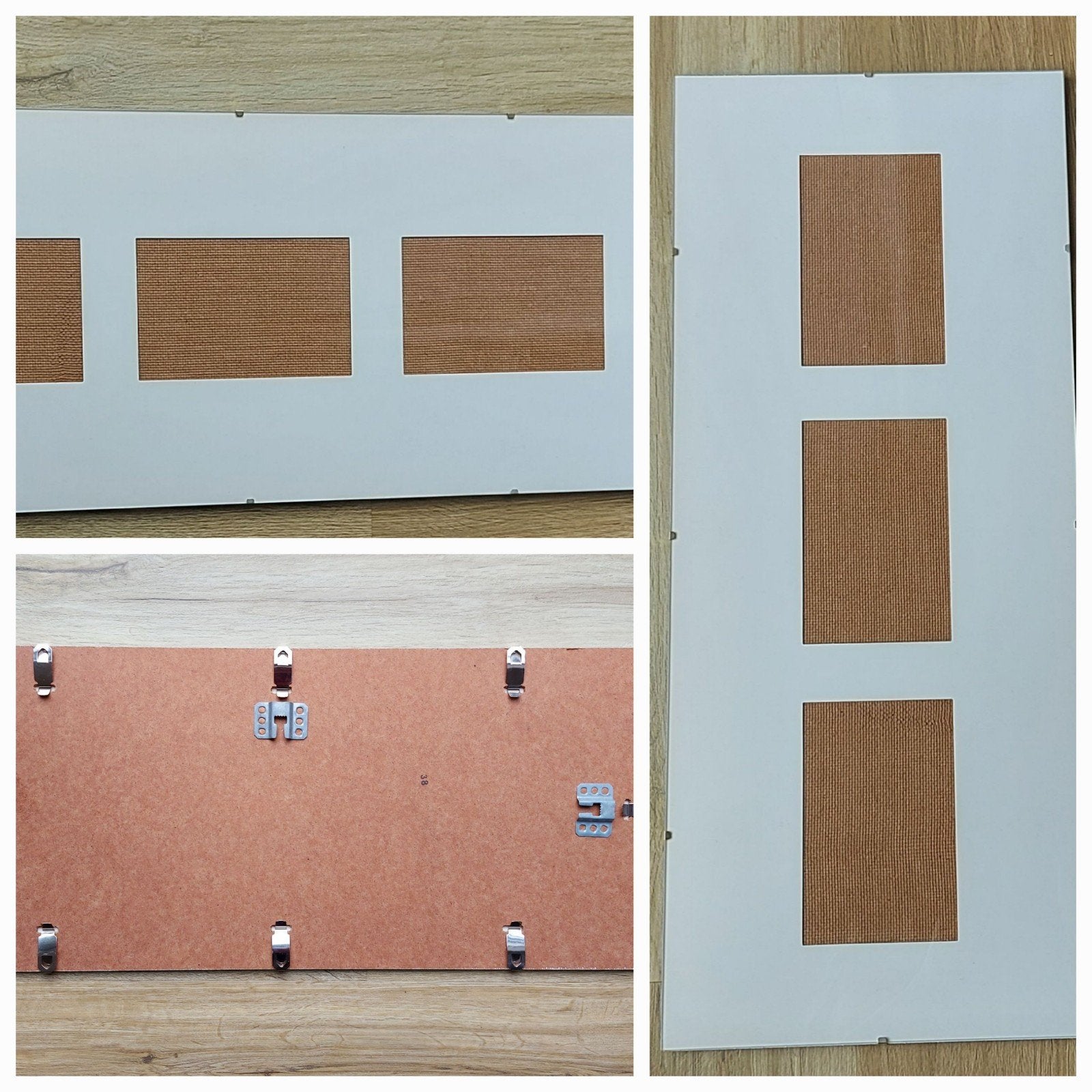 Clips van Ikea: randloze drieluik fotolijst 3 foto's 10x15cm, Ophalen, Zo goed als nieuw, Met glas, Overige typen