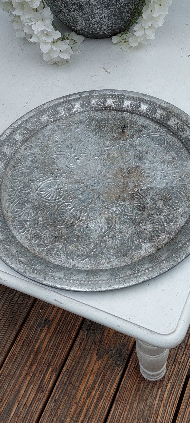 zilver kleur dienblad, Ophalen, Gebruikt, Rond, Overige typen
