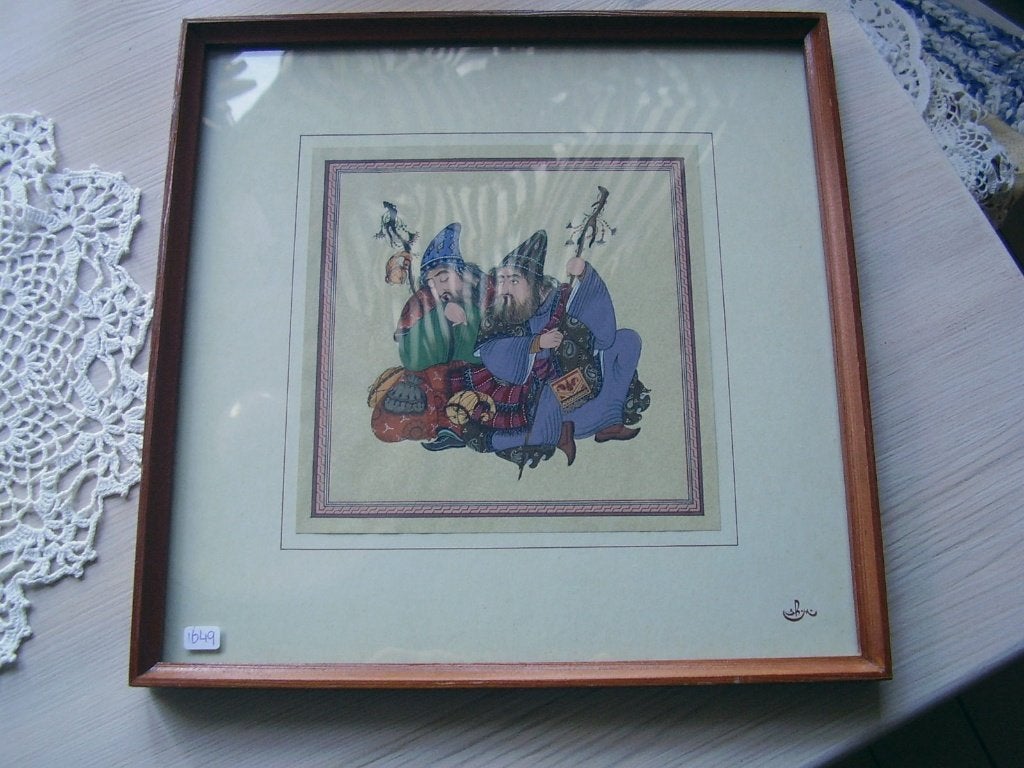 Originele ingekleurde pentekening Ikki Darvesh, Ophalen, Achter glas