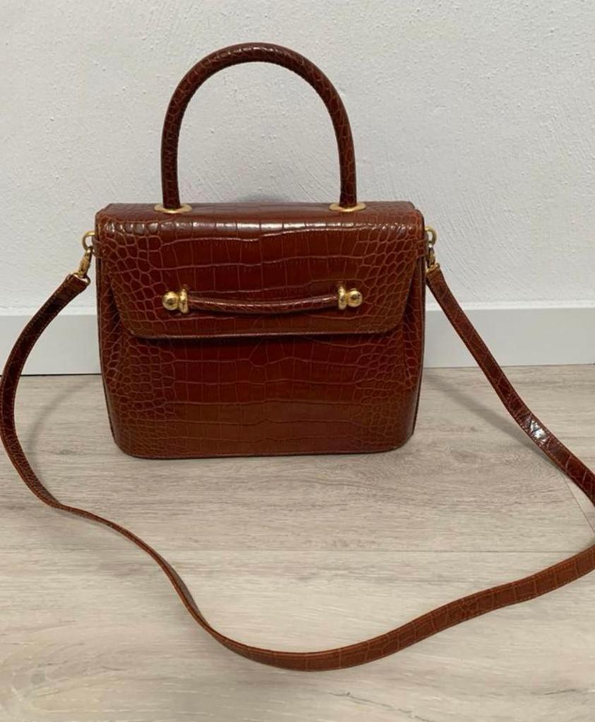 Bally krokodillen leren tas, Sieraden, Tassen en Uiterlijk, Tassen | Damestassen, Ophalen of Verzenden, Zo goed als nieuw, Bruin