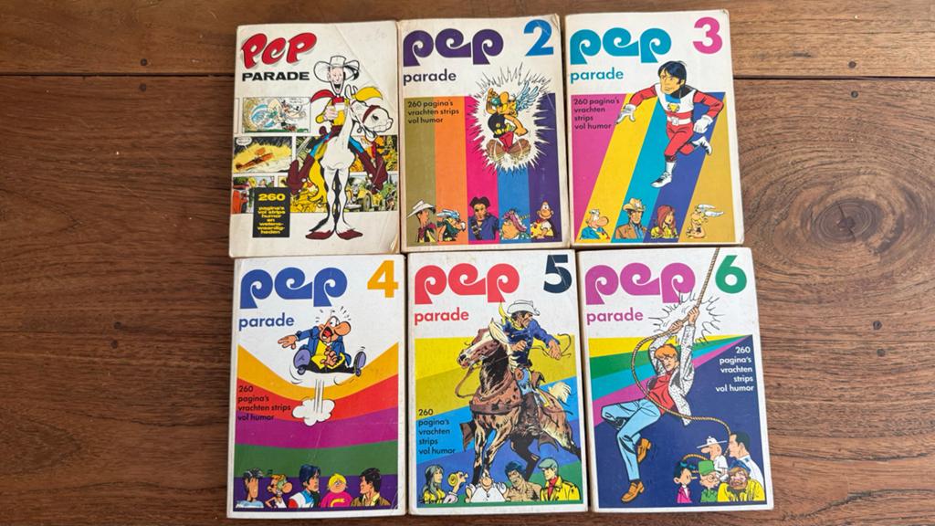 Pep Parade Complete Serie 1-6 Stripboeken, Boeken, Complete serie of reeks, Ophalen of Verzenden, Gelezen