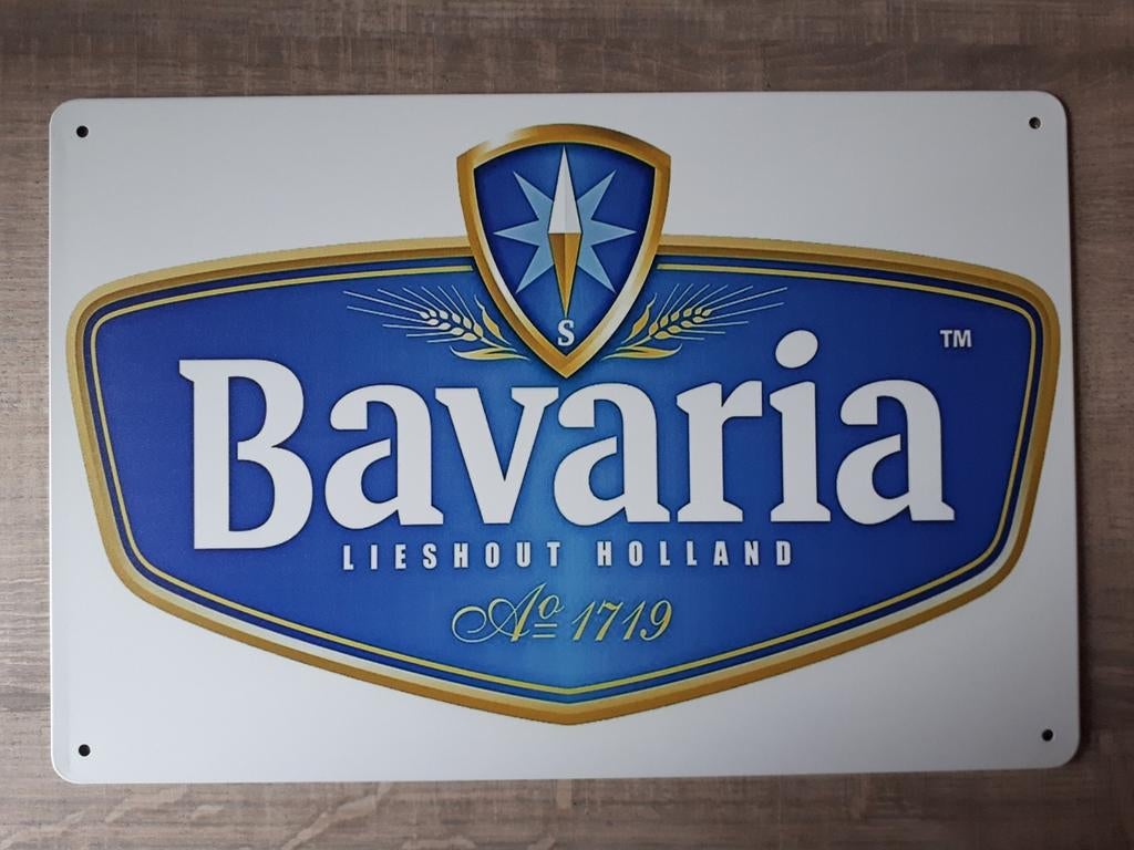 Bavaria 20x30 cm Metalen Reclamebord, Verzamelen, Biermerken, Ophalen of Verzenden, Nieuw, Reclamebord, Plaat of Schild