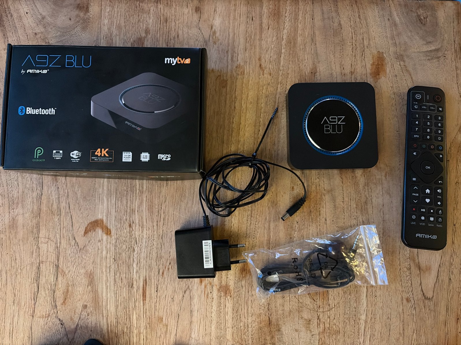 Amiko A9Z Blu IPTV Kastje - 4K Android 9.0 Mediaspeler, Ophalen of Verzenden, Zo goed als nieuw, HDMI, Zonder harde schijf
