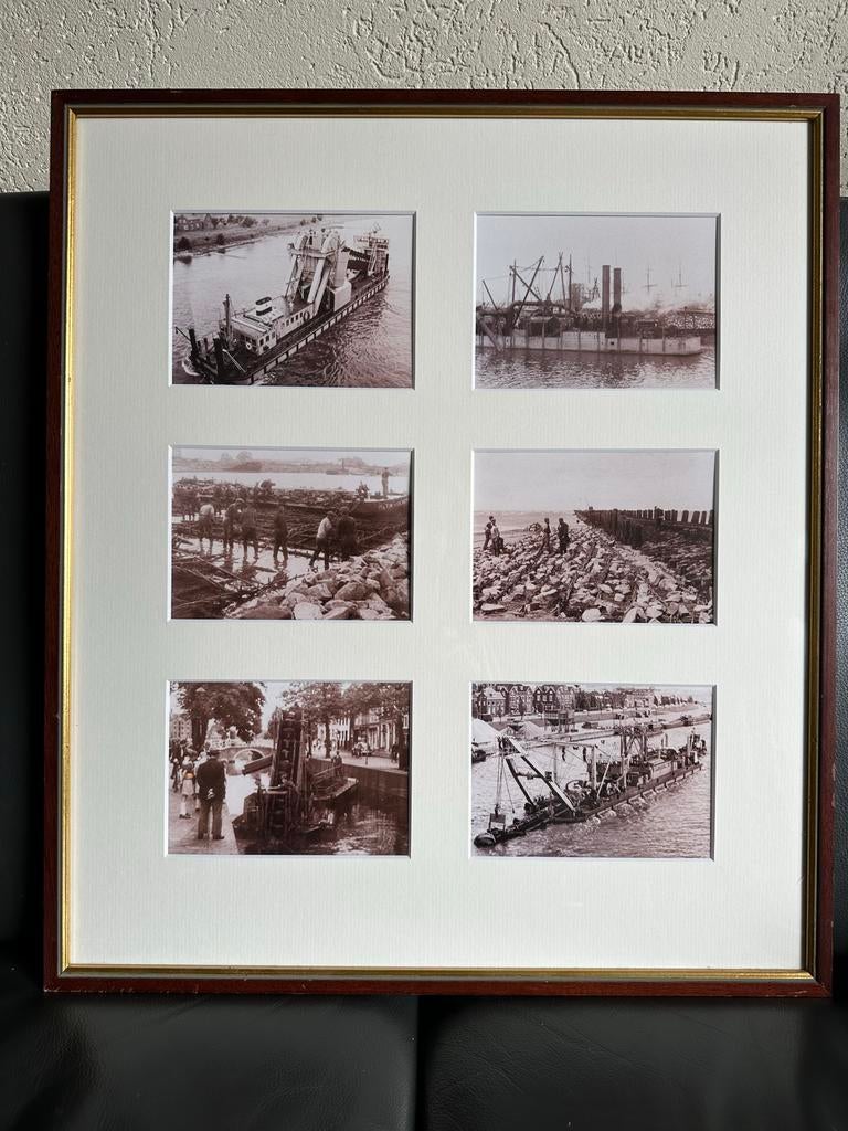 schepen en waterbouw werken bagger schepen, Verzamelen, Foto's en Prenten, Ophalen of Verzenden, Voor 1940, Gebruikt, Overige onderwerpen