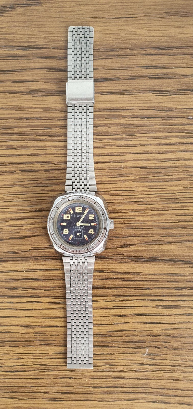 Vintage Plato horloge - Klassiek polshorloge, Sieraden, Tassen en Uiterlijk, Horloges | Antiek, Overige merken, Staal, Met bandje