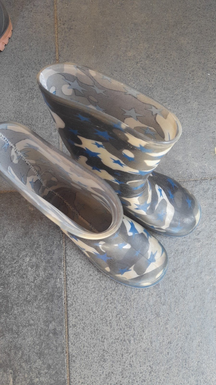 Stoere camouflage regenlaarsjes maat 28, Ophalen of Verzenden, Gebruikt, Onbekend, Jongen of Meisje