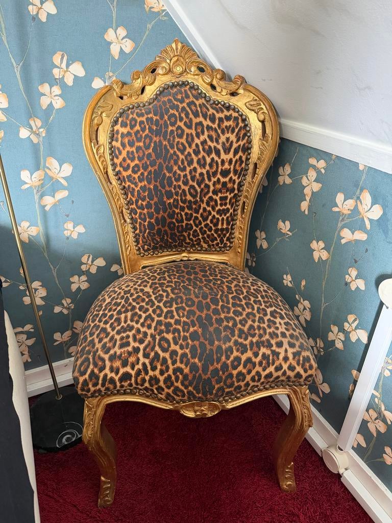 2 dierenprint stoelen, Huis en Inrichting, Stoelen, Ophalen, Gebruikt, Twee, Overige kleuren