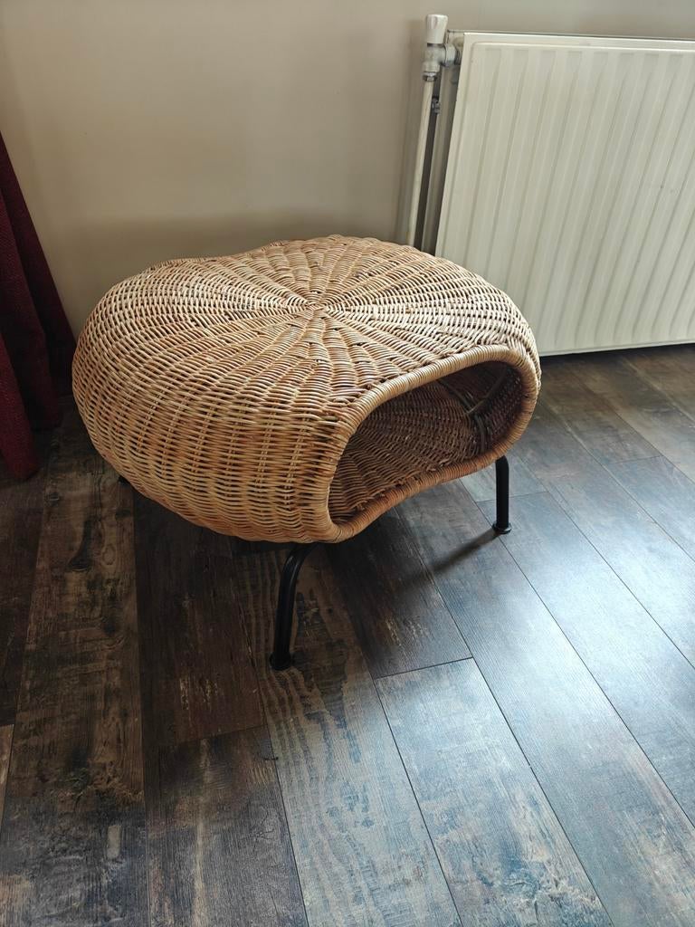 GAMLEHULT voetenbank/poef met bergruimte - Rotan, Huis en Inrichting, Ophalen, Bohemian, Scandinavisch, Natuurlijk, 50 tot 75 cm