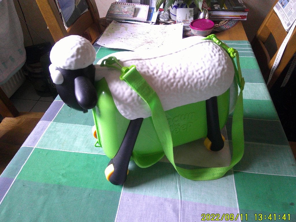 Kinder reiskoffer, SHAUN THE SHEEP, merk SAIPO, Gebruikt, Hard kunststof, Minder dan 50 cm, Minder dan 35 cm