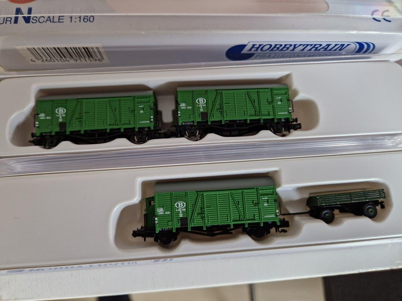 SNCB SET Goederenwagons 4-delig Hobbytrain, Hobby en Vrije tijd, Modeltreinen | N-Spoor, Overige merken, Gelijkstroom, Ophalen of Verzenden