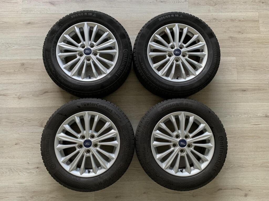 Originele Ford Focus velgen Continental winterbanden TPMS, Ophalen, Gebruikt, Banden en Velgen, 16 inch