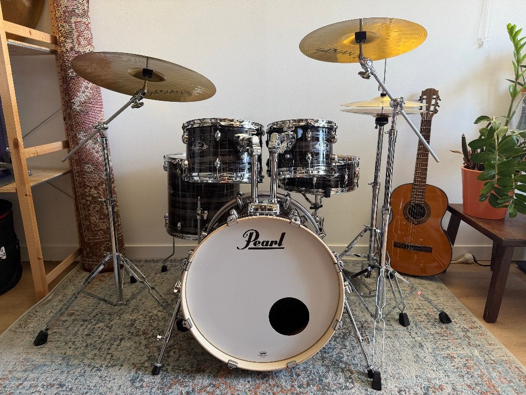 Pearl Export in Metallic Amethyst Twist met nieuwe vellen!, Ophalen, Pearl, Pearl Drums, Zo goed als nieuw