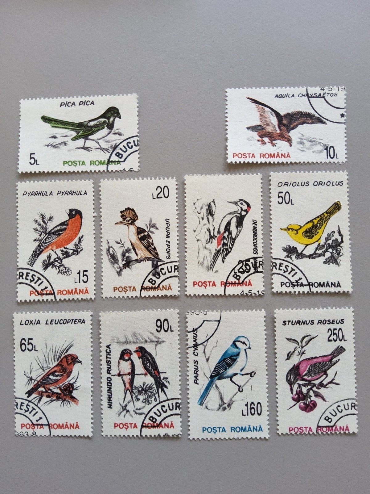Roemeense postzegels met vogels - 9 stuks, Verzenden, Overige landen, Gestempeld