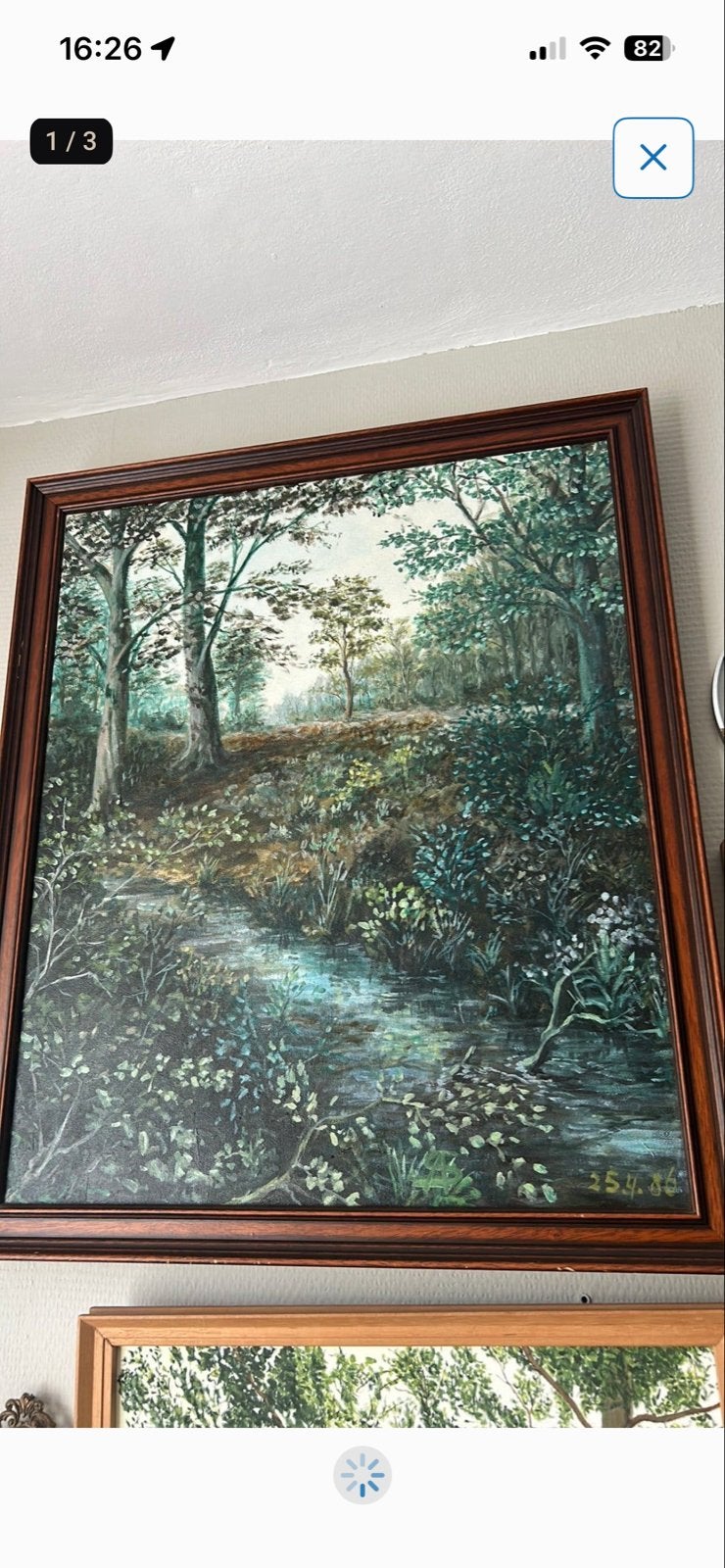 Prachtig Landschap Schilderij - Olieverf op Doek, Antiek en Kunst, Ophalen, Gedateerd, Doek, Realistisch