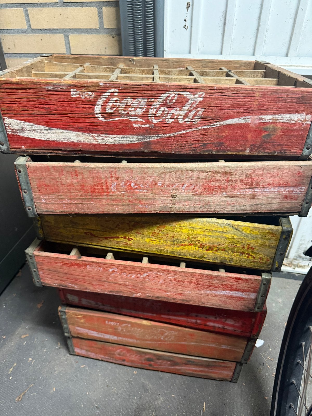 Vintage Coca-Cola houten kratten - per stuk, Ophalen of Verzenden, Gebruikt, Gebruiksvoorwerp