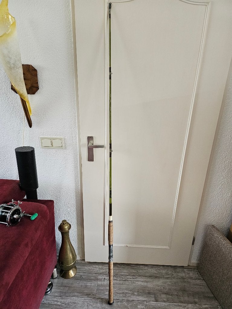 % Vintage Platcor Fiberglas Werphengel houten handgreep, Watersport en Boten, Ophalen, Gebruikt, Werphengel