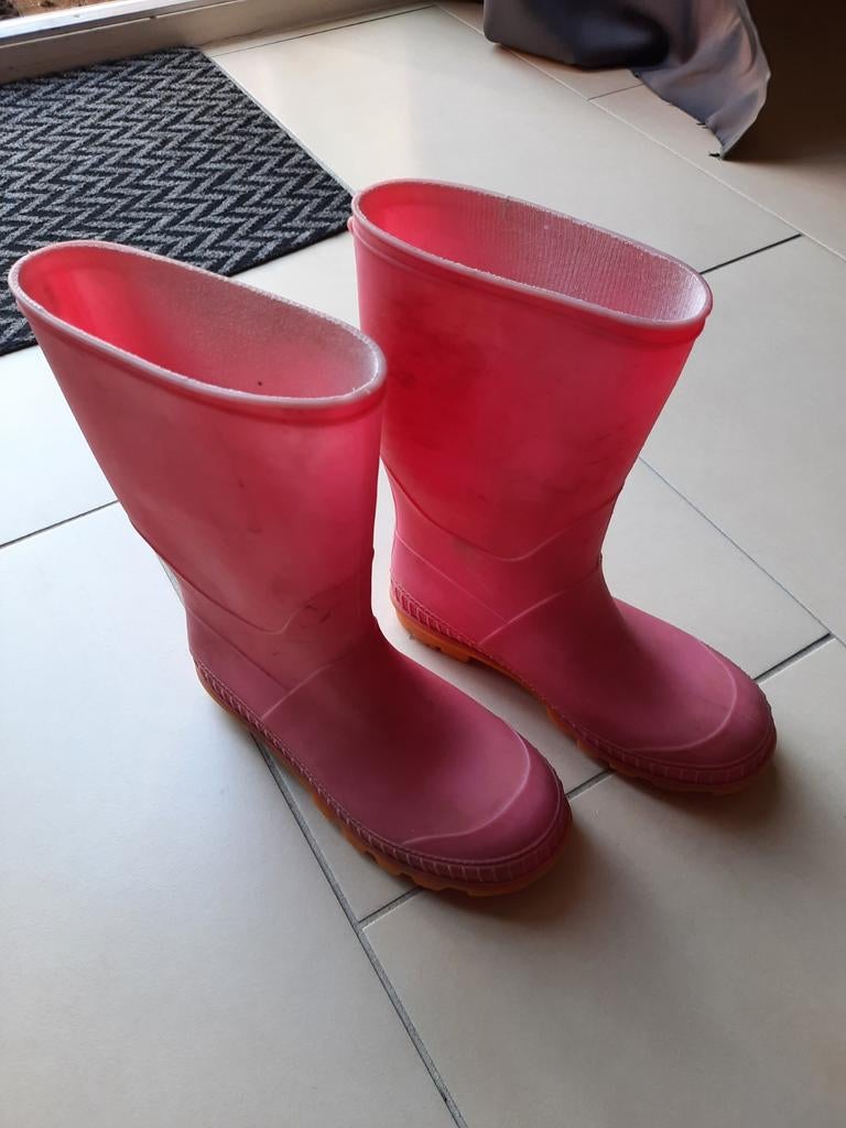 Roze regenlaarzen maat 34/35, Gebruikt, Meisje, Ophalen of Verzenden, Laarzen
