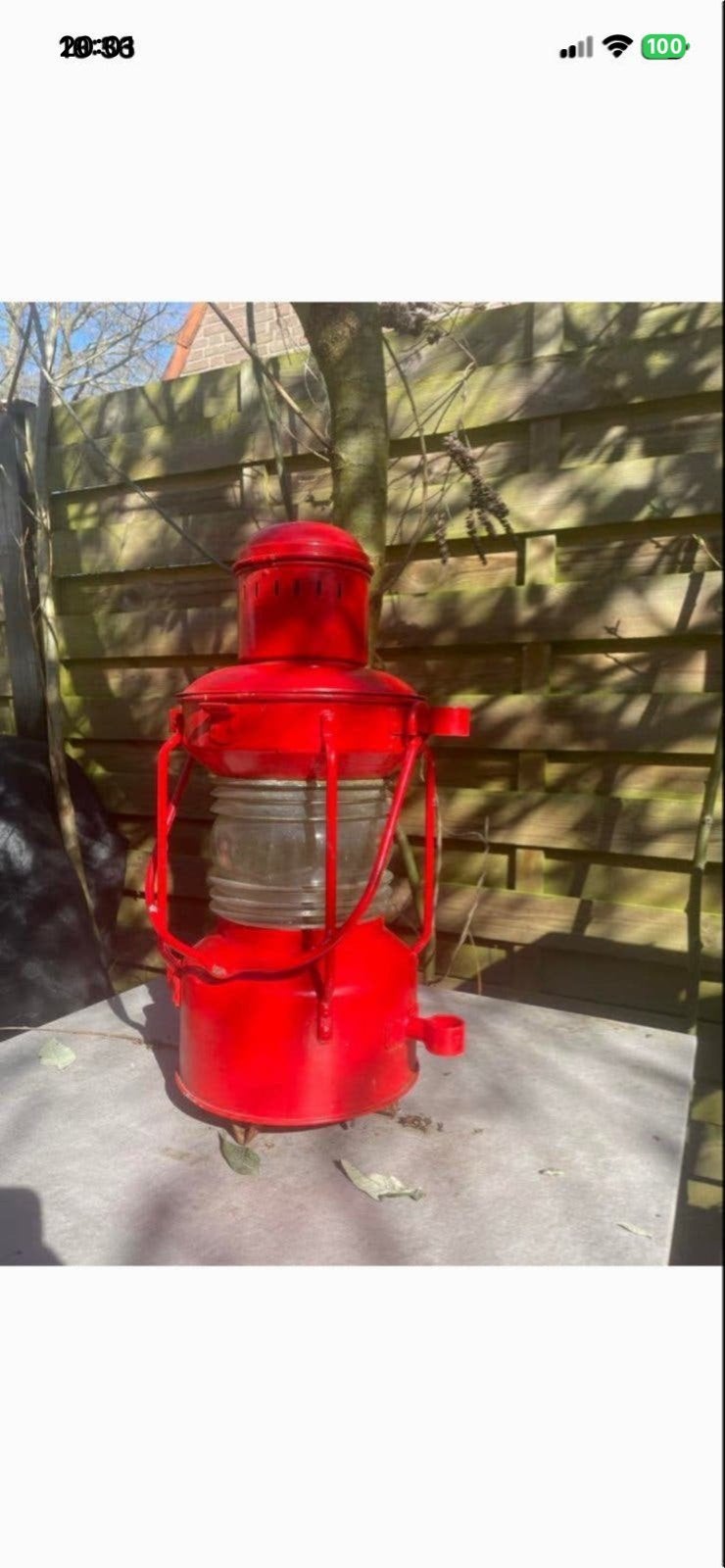 Decoratieve Oude Scheepslamp - Rood, Maritieme Blikvanger, Ophalen