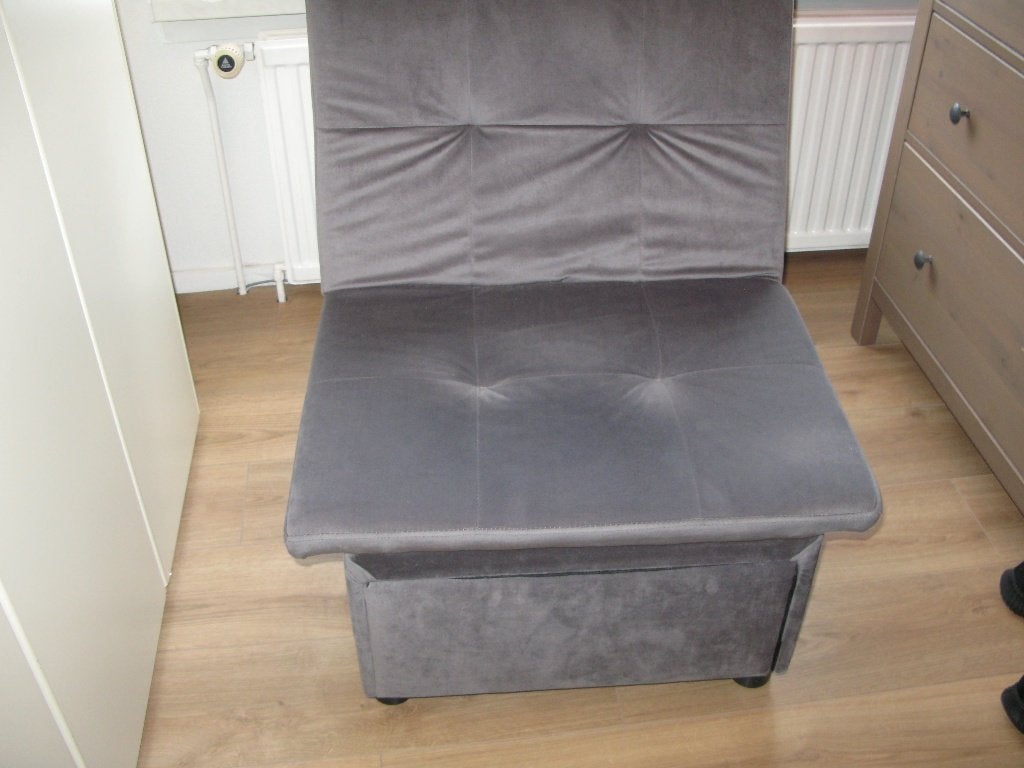 vidaXL Slaapbank Donkergrijs 194 x 67 x 82 cm Fluweel, Huis en Inrichting, Ophalen, Zo goed als nieuw, Grijs, Eenpersoons