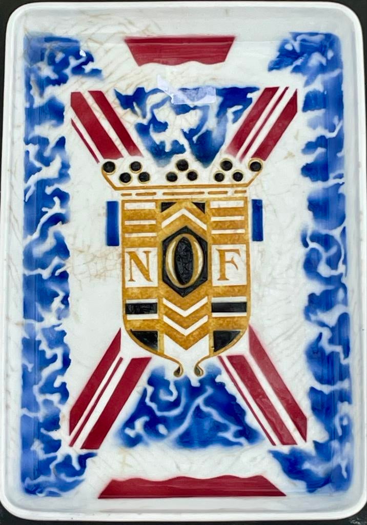 Vintage Petrus Regout NOF/Calvé schaal/tegel, Art Deco Nr 1, Antiek en Kunst, Ophalen of Verzenden