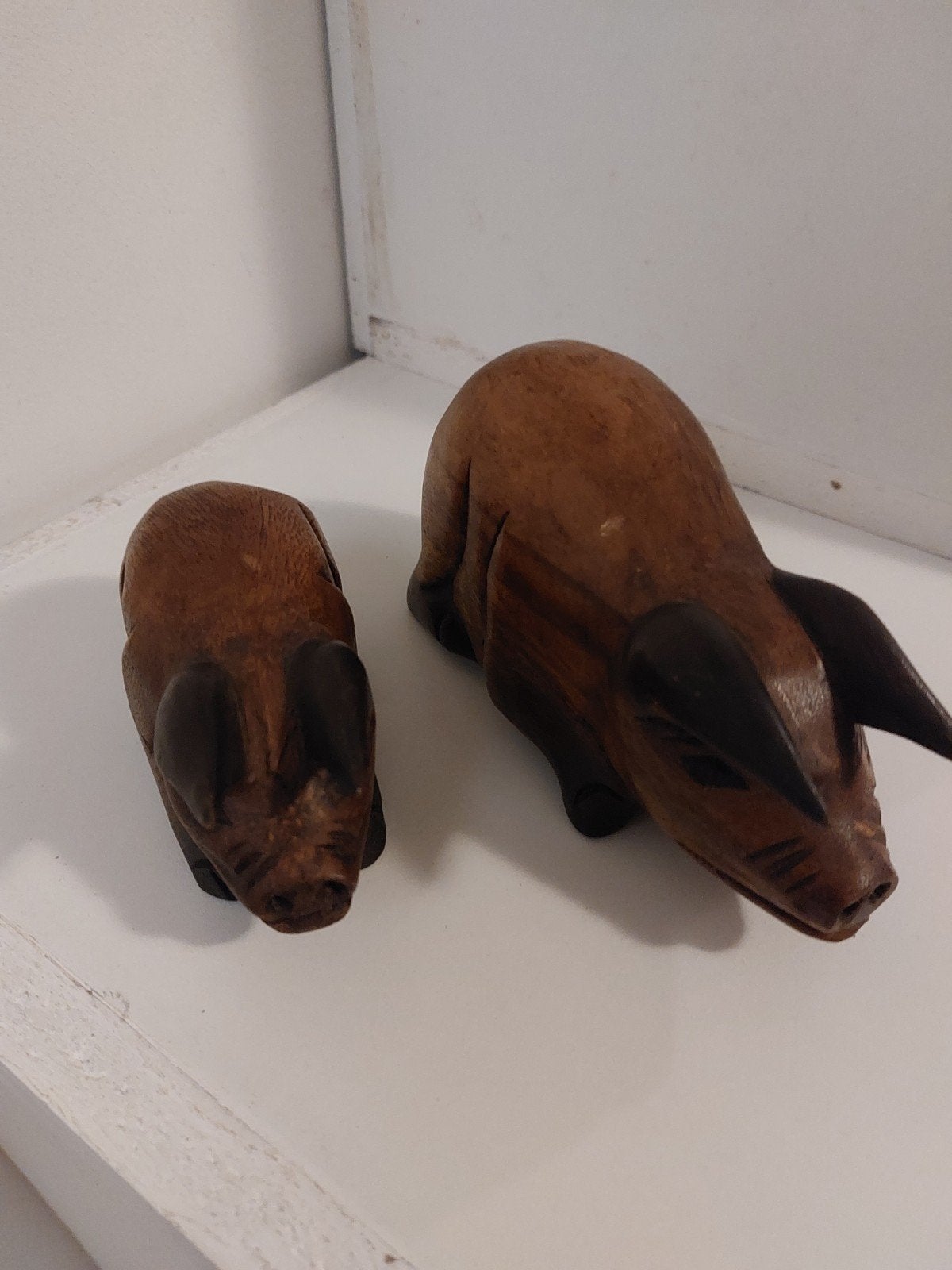 Set van 2 houten varkens: 15x8 cm en 10x5 cm, Ophalen of Verzenden