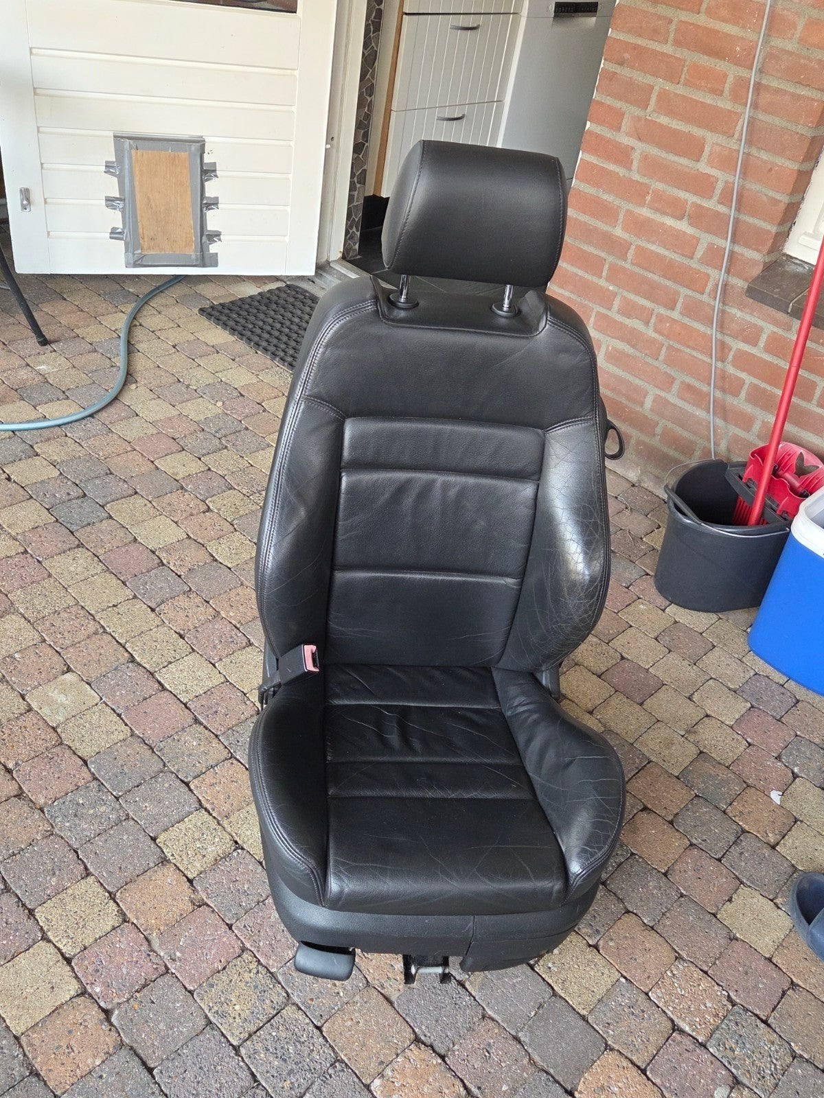 Zwart leder interieur Audi A3 8L 3-deurs (past in Golf 4), Auto-onderdelen, Interieur en Bekleding, Ophalen