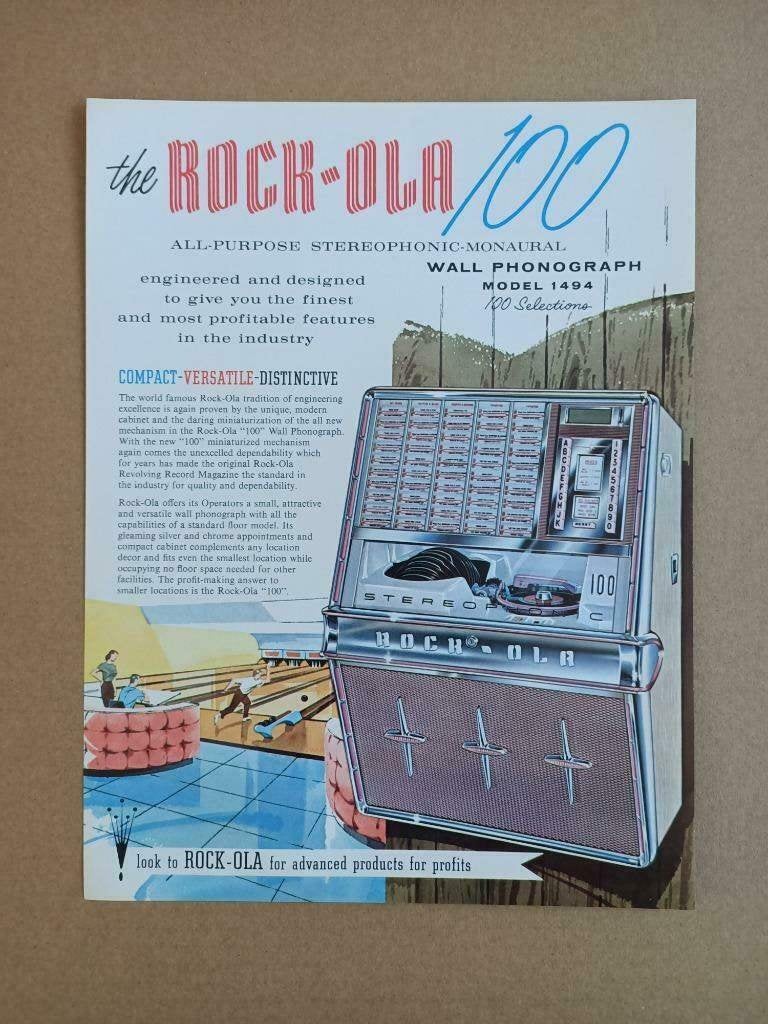 Flyer: Rock-ola 1494 (1962) jukebox, Verzenden, Gebruikt, 1950 tot 1960, Seeburg