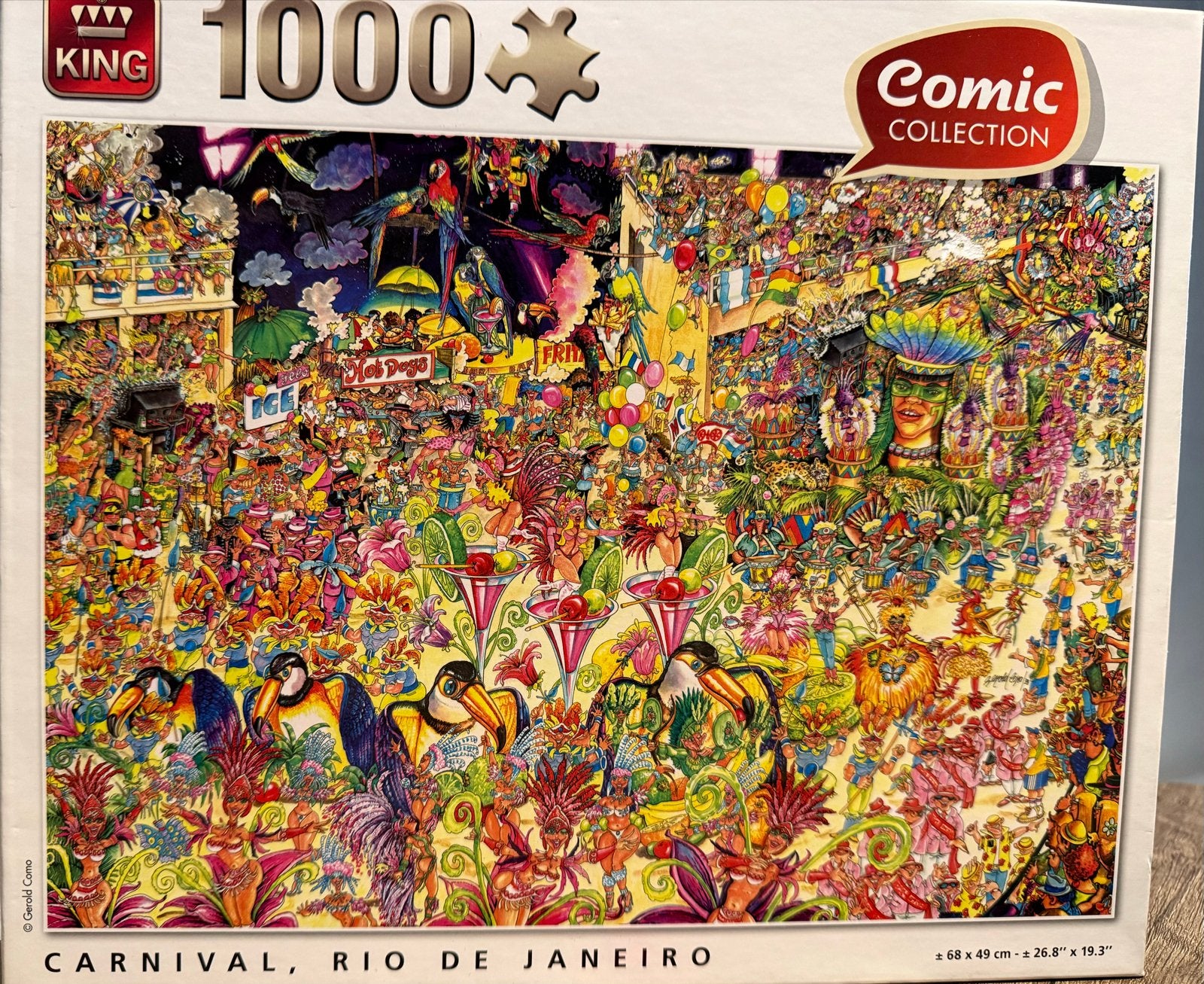King Legpuzzel Carnaval Rio de Janeiro 1000 stukjes, Ophalen of Verzenden, 500 t/m 1500 stukjes, Zo goed als nieuw, Legpuzzel