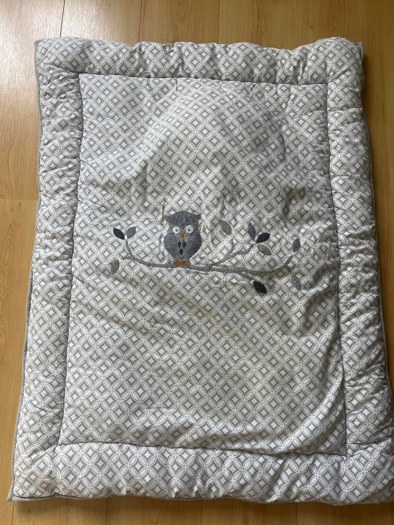 Taftan grijs boxkleed met uil, Jongetje of Meisje, Overige typen, Ophalen of Verzenden, Zo goed als nieuw