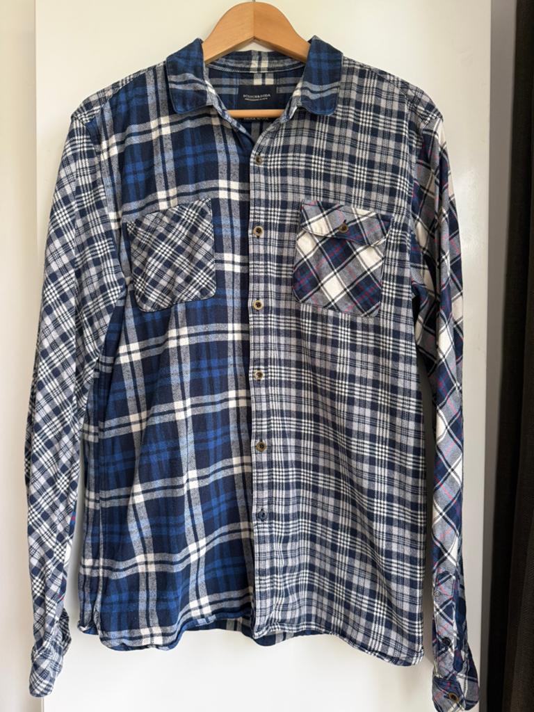 blauw geruit houthakkers overhemd maat L SCOTCH & SODA, Kleding | Heren, Ophalen of Verzenden, Gedragen, Blauw, Halswijdte 41/42 (L)