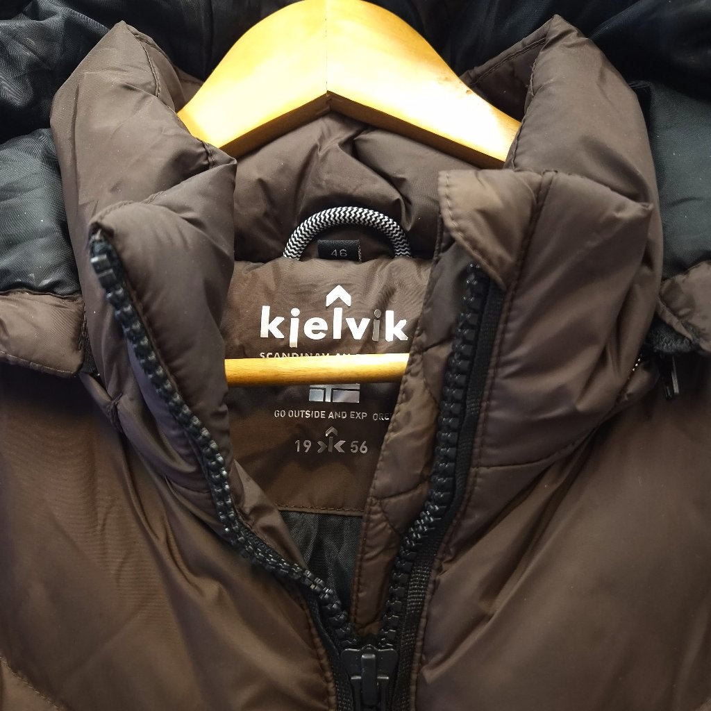 Kjelvik Anja lange gewatteerde winterjas bruin maat 46 52274, Kleding | Dames, Bruin, Maat 46/48 (XL) of groter, Onbekend, Ophalen of Verzenden