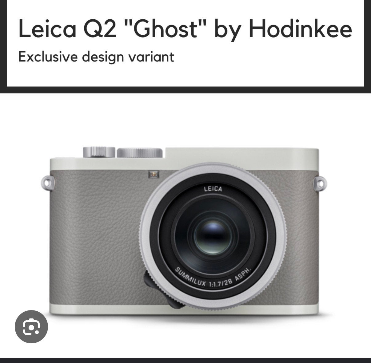 Leica Q2 Ghost by Hodinkee + leather half case, Ophalen, Zo goed als nieuw, Overige Merken, Geen optische zoom
