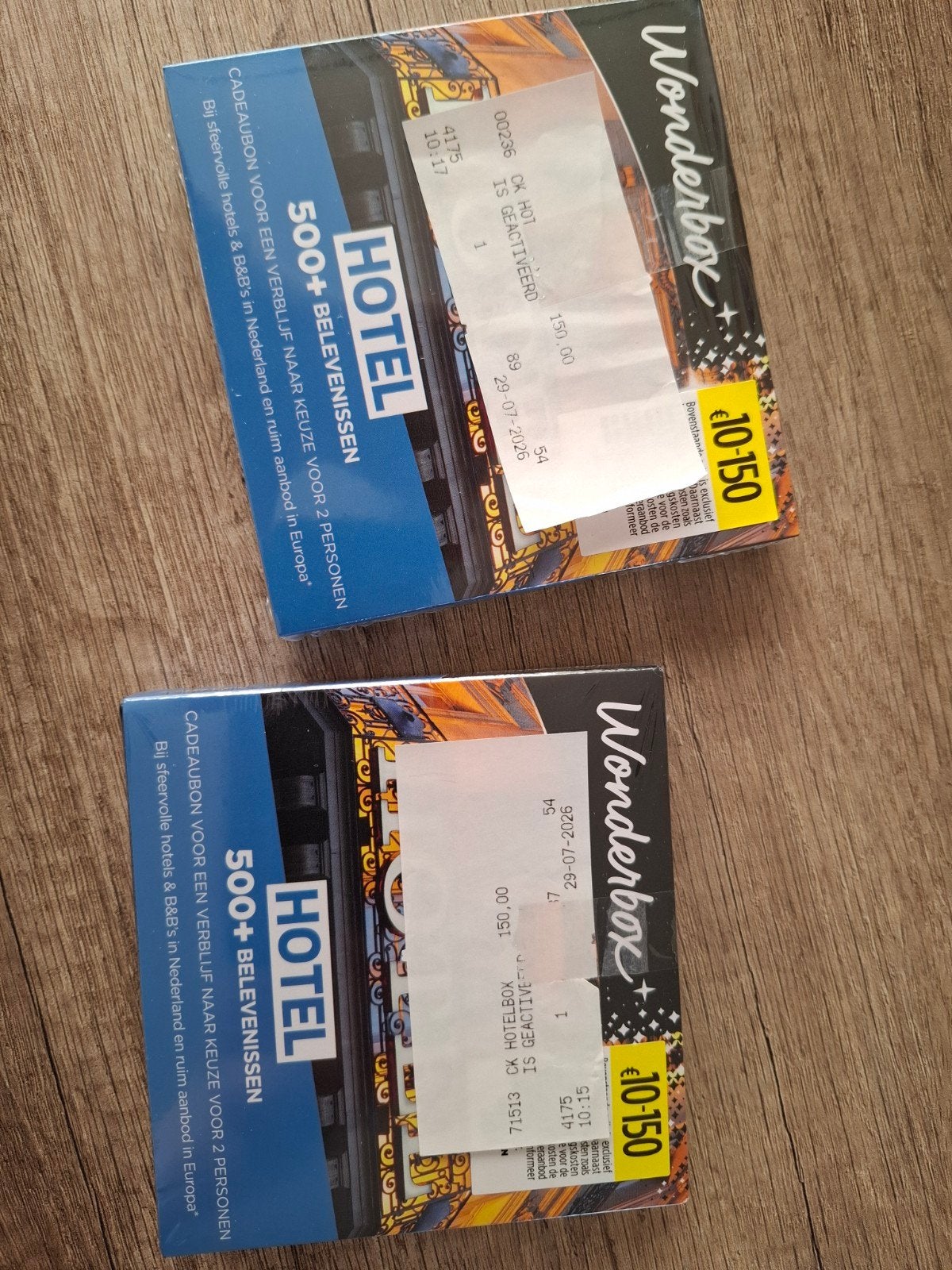 Wonderbox hotel bonnen, Twee personen, Cadeaubon