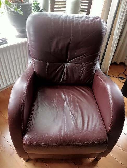 Kersen rode fauteuils, Ophalen, Gebruikt, 75 tot 100 cm, Overige materialen