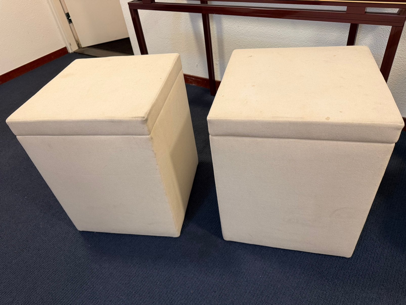 Praktisch Hockers / Set of 2 Cube Poufs Storage, Ophalen, Gebruikt, Rechthoekig, Minder dan 50 cm