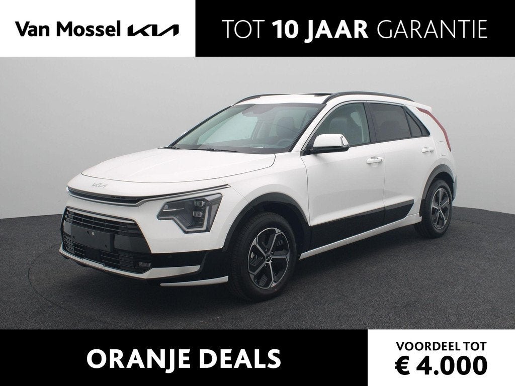Kia Niro 1.6 GDi Hybrid DynamicPlusLine Leder | Stoelverwarm, Auto's, Kia, Wit, Bedrijf, SUV of Terreinwagen, Automatische klimaatregeling