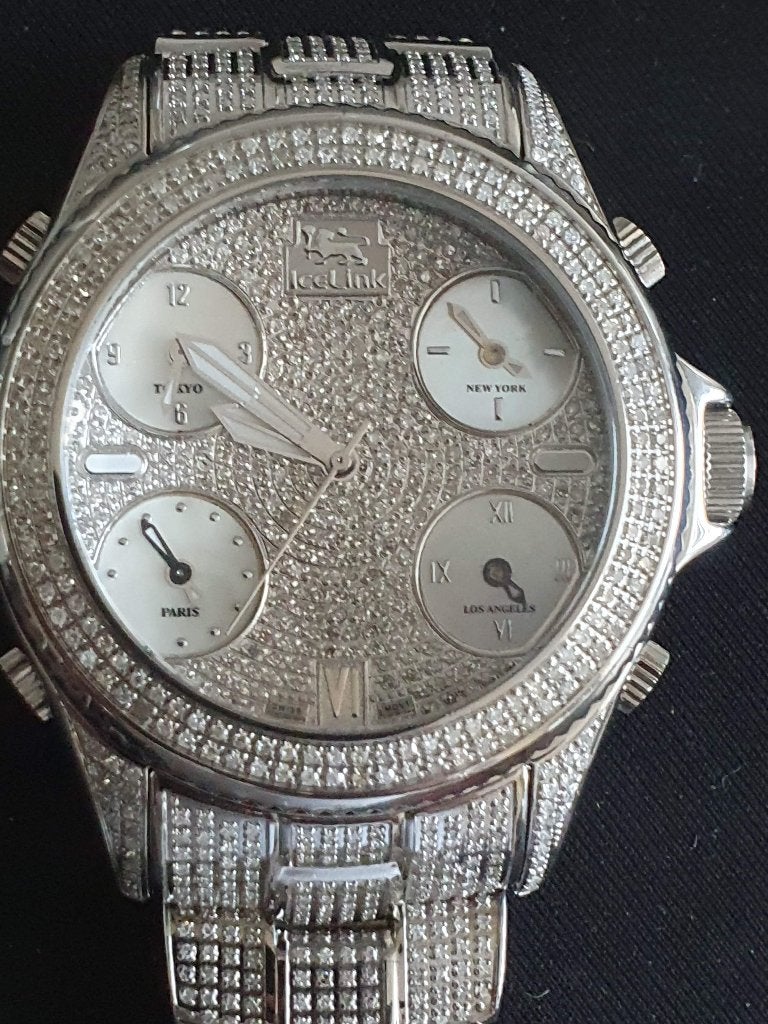 Vitage Heren horloge Van Marco Polo  met briljanten 15 crt, Overige merken, Staal, Staal, Polshorloge