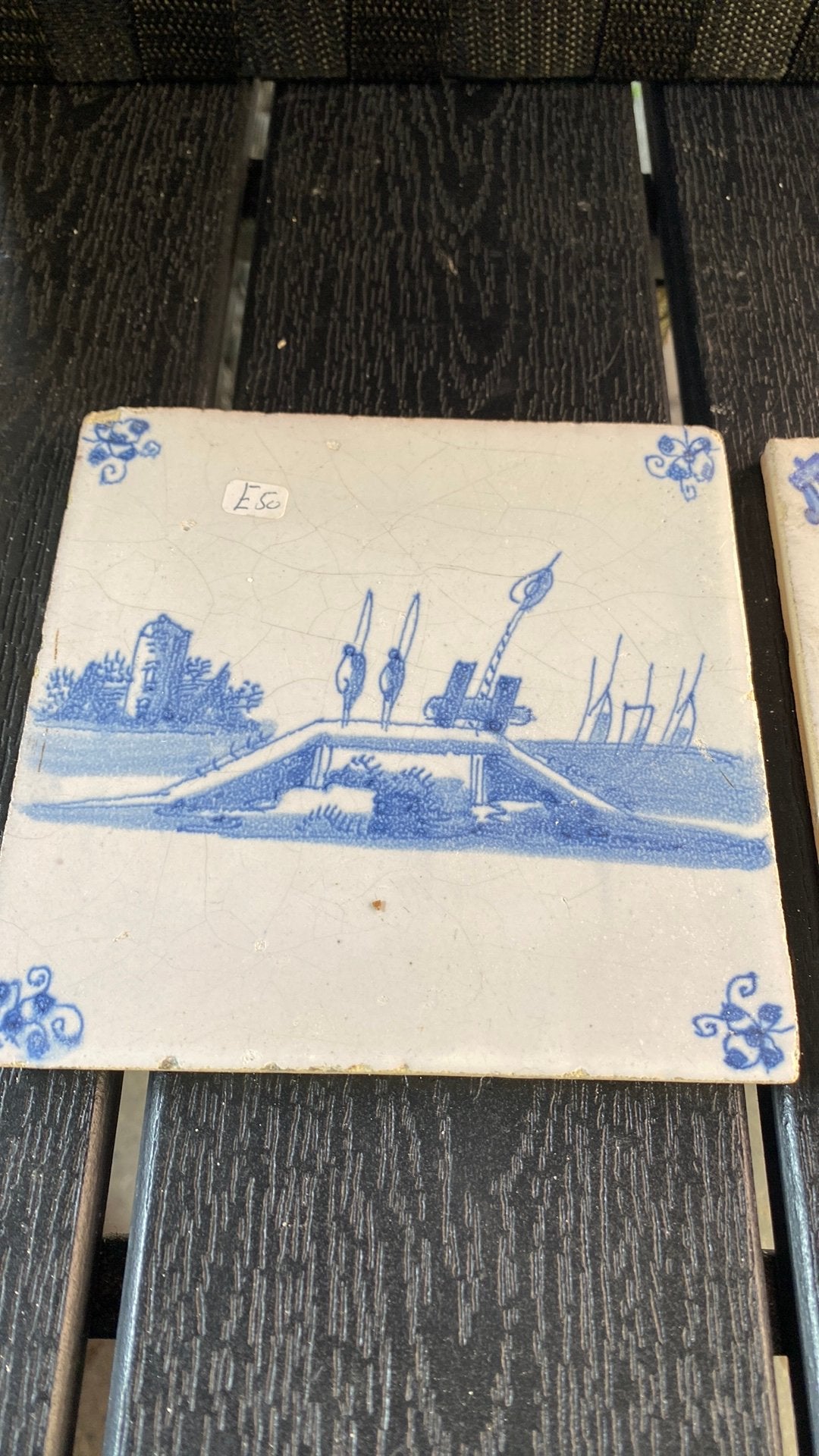 Leuke wandtegel landschap, Antiek en Kunst, Antiek | Wandborden en Tegels, Ophalen